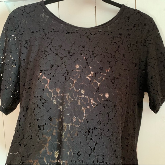 Black Lace Sheer Blouse - Picture 5 of 15